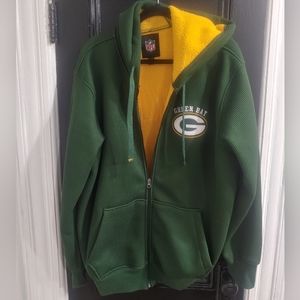 Green Bay Packers Full Zip Hoodie Sherpa Wool BRAND NEW